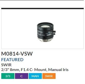 M0814-VSWԭװComputar 8mm Visible+SWIRͼ񴫸ͷ